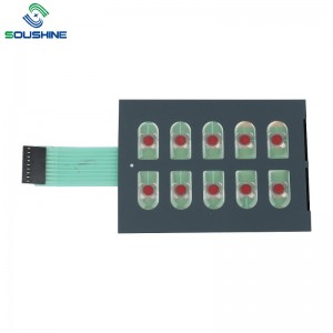 สวิทช์เมมเบรนที่กำหนดเอง OEM พร้อมปุ่มกดยางหล่น