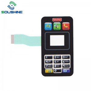 OEM ที่มีคุณภาพสูง 6 ปุ่มนูนปุ่มกดเมมเบรนที่มีการเชื่อมต่อ