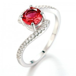 แหวนหมั้นสำหรับผู้หญิงแหวนพลอยอเมทิส cubic z irconia แหวนทับทิมแหวนสัญญา