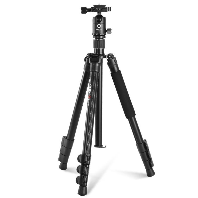 KINGJOY G555 61.5 นิ้ว / 156 ซม. พลิกล็อคขาตั้งกล้อง Monopod Kit, ขาตั้งกล้องพกพาน้ำหนักเบาพร้อมหัวบอล 360 °แบบพาโนรามา + 1/4 