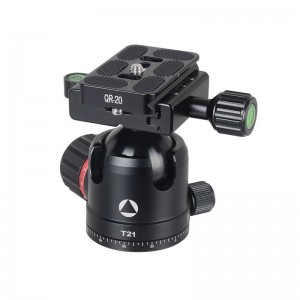 Kingjoy ที่ขายดีที่สุดมุมต่ำยิงหัวเข็มขัด 4 ส่วนขาตั้งกล้องอลูมิเนียมที่มีแรงโน้มถ่วงต่ำศูนย์หัวบอล