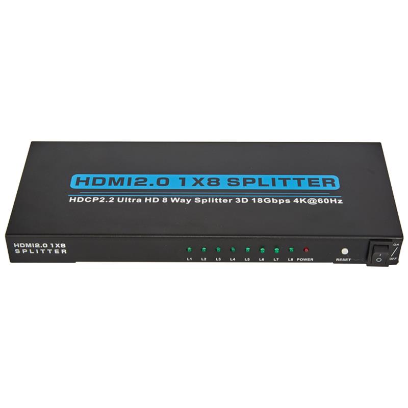 V2.0 HDMI 1x8 Splitter รองรับ 3D Ultra HD 4Kx2K @ 60Hz HDCP2.2