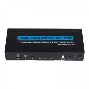 V2.0 HDMI 2x2 Switch \/ Splitter รองรับ 3D Ultra HD 4Kx2K @ 60Hz HDCP2.2