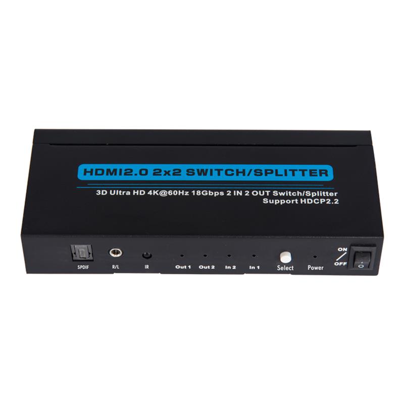 V2.0 HDMI 2x2 Switch / Splitter รองรับ 3D Ultra HD 4Kx2K @ 60Hz HDCP2.2