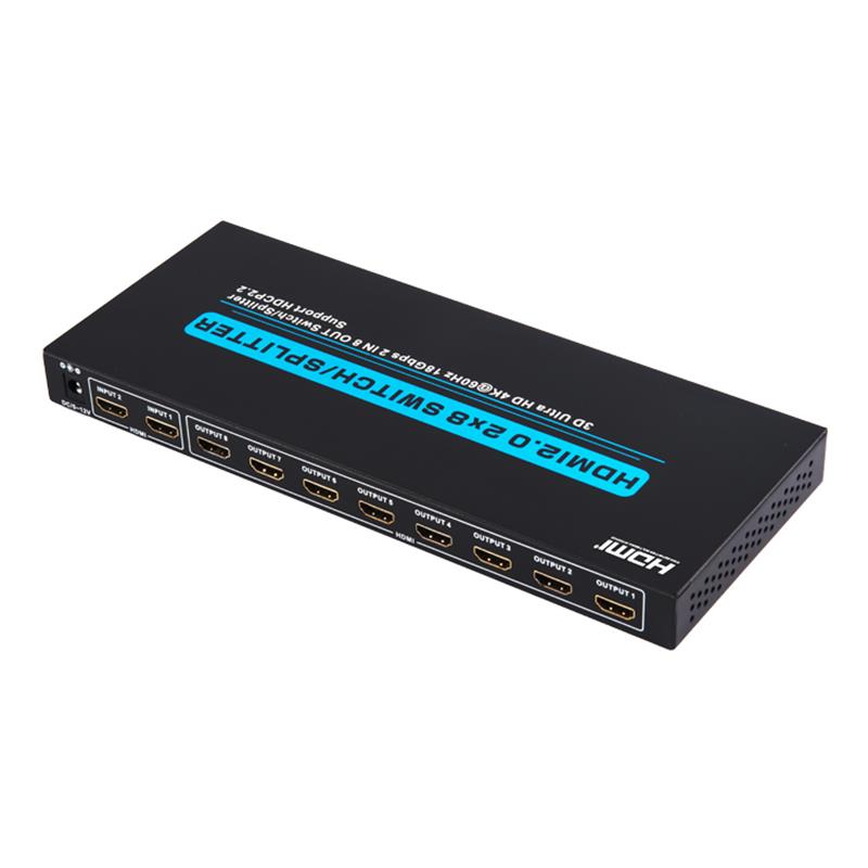 V2.0 HDMI 2x8 Switch / Splitter รองรับ 3D Ultra HD 4Kx2K @ 60Hz HDCP2.2