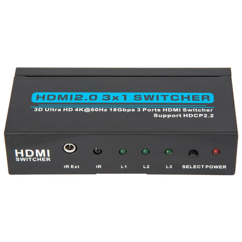V2.0 HDMI 3x1 Switcher รองรับ 3D Ultra HD 4Kx2K @ 60Hz HDCP2.2