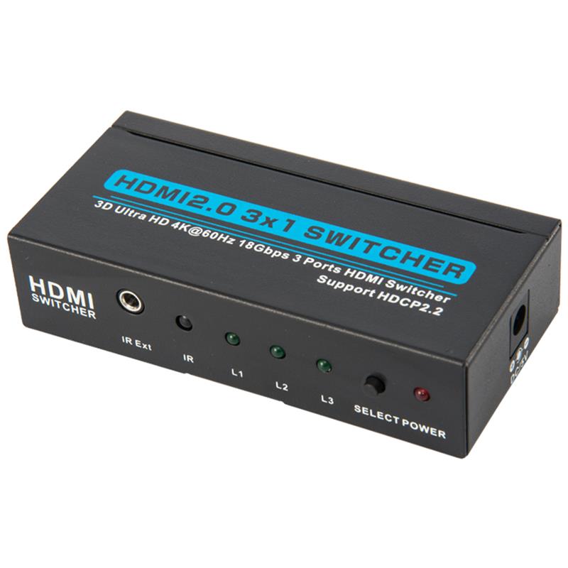 V2.0 HDMI 3x1 Switcher รองรับ 3D Ultra HD 4Kx2K @ 60Hz HDCP2.2