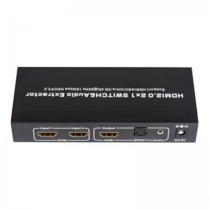 V2.0 HDMI 2x1 Switcher & Audio Extractor รองรับ ARC Ultra HD 4Kx2K @ 60Hz HDCP2.2 18Gbps