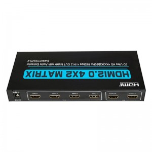 V2.0 HDMI 4x2 Matrix รองรับ Ultra HD 4Kx2K @ 60Hz HDCP2.2 18Gbps พร้อมระบบแยกเสียง