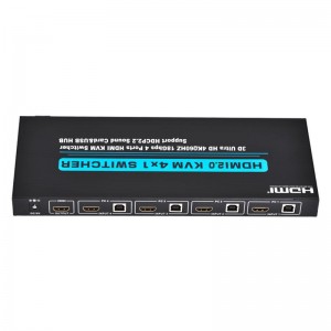 V2.0 HDMI KVM Switch 4x1 รองรับ Ultra HD 4Kx2K @ 60Hz HDCP2.2 การ์ดเสียง 18Gbps และฮับ USB