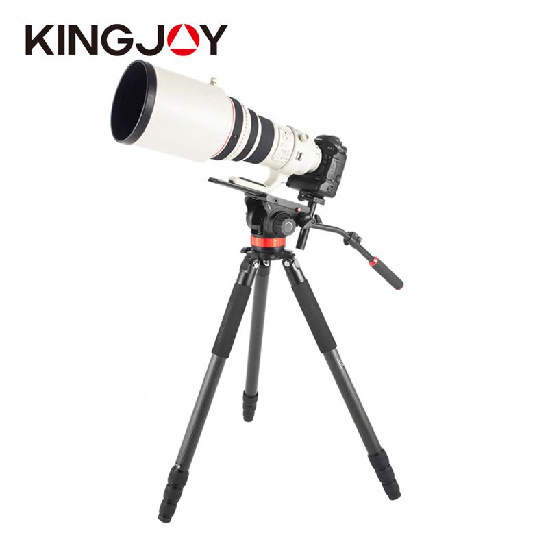 Kingjoy K6208 Heavey Duty วิดีโอคาร์บอนไฟเบอร์และขาตั้งกล้องถ่ายภาพ