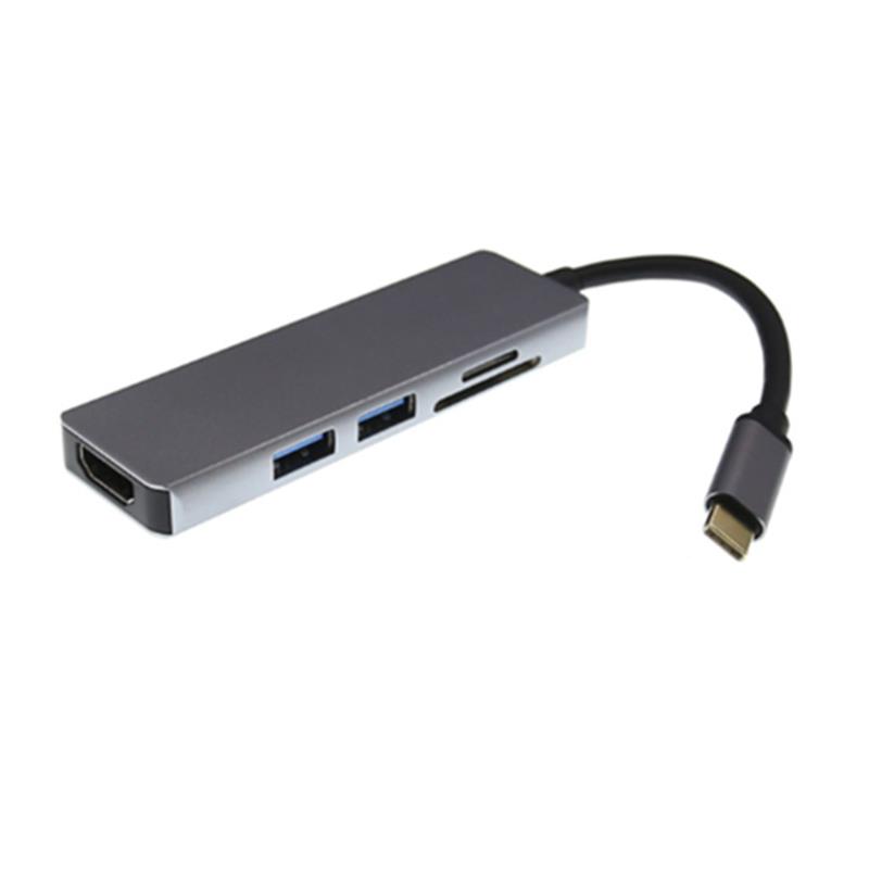 USB Type C เป็น HDMI + 2 x USB 3.0 + SD Card Reader Hub