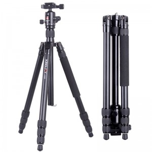 KINGJOY อลูมิเนียมคุณภาพสูงแบบพกพาน้ำหนักเบากล้องขาตั้งกล้อง K1008 + Q10