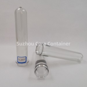 27mm 65g คอ Size32mm Plasitc Pet Preform สำหรับน้ำมันเครื่องดื่มน้ำ