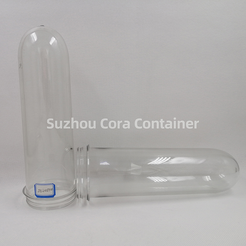 65 มม. 250 กรัมขนาดคอ 72 มม. Plasitc Pet Preform สำหรับน้ำมันเครื่องดื่มน้ำ