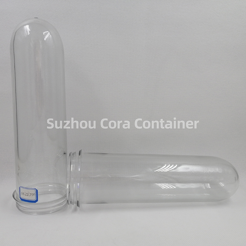 65 มม. 275 กรัมขนาดคอ 72 มม. Plasitc Pet Preform สำหรับน้ำมันเครื่องดื่มน้ำ