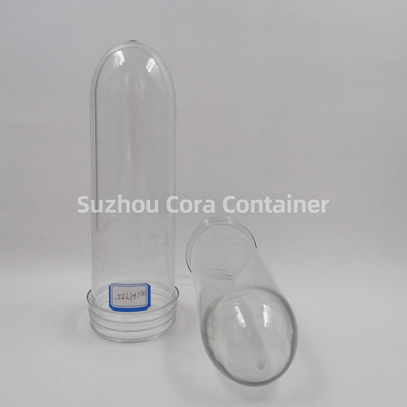 55mm 161g คอขนาด 64 มม. Plasitc Pet Preform สำหรับน้ำมันเครื่องดื่มน้ำ