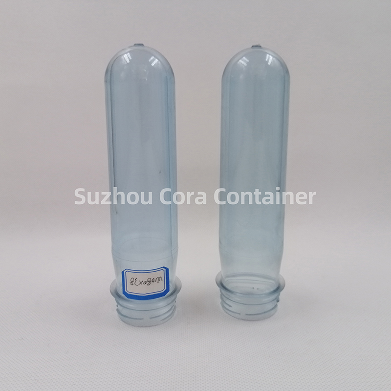 32mm 80g ขนาดคอ 38mm Plasitc Pet Preform สำหรับน้ำมันเครื่องดื่มน้ำ