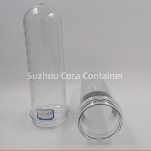 55mm 156g คอขนาด 62 มม. Plasitc Pet Preform สำหรับน้ำมันเครื่องดื่มน้ำ