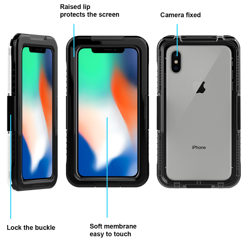 เคส iphone wterproof สำหรับ Apple iphone XS Max สำหรับว่ายน้ำ (สีดำ)