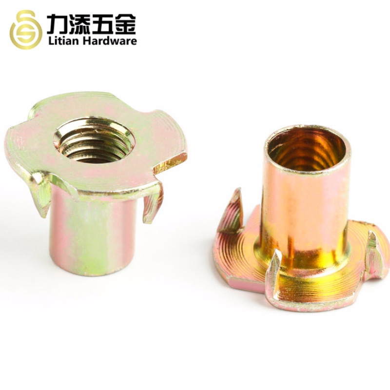 เฟอร์นิเจอร์เหล็กกล้าคาร์บอนชุบสังกะสีสี่กรงเล็บ t-nut