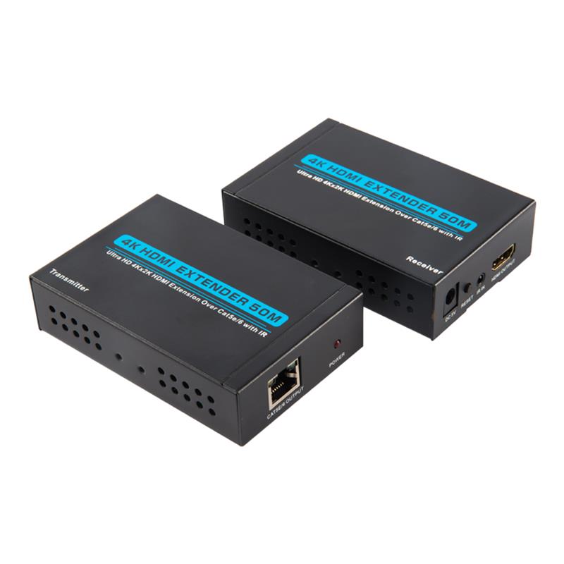 V1.4 4K Extender HDMI มากกว่า 50 เมตรในสาย cat5e / 6 เดี่ยวรองรับ Ultra HD 4Kx2K / 30Hz