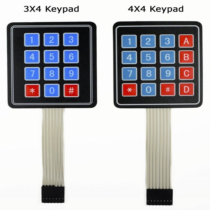สมาร์ทอิเล็กทรอนิคส์ที่กำหนดเอง 3x4 Matrix Array Membrane Switch Keypad 12 Key 4 * 3 4X3 คีย์บอร์ด 3 * 4