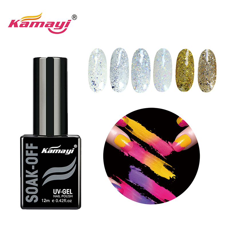 Kamayi ราคาโรงงานที่มีคุณภาพสูงเล็บขายส่ง kamayi 400 สีแช่ปิดยูวีเล็บเจลขัดเลื่อมเจลขัด