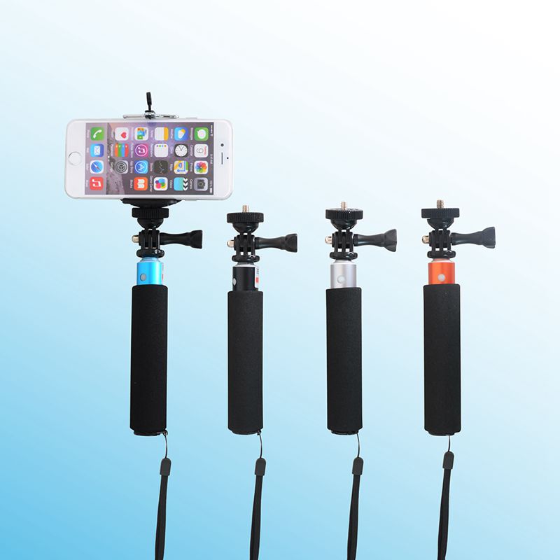 KINGJOY อลูมิเนียม 4 ส่วนยืดได้ความยาว 500 มม. กล้องถ่ายรูป Selfie Stick H050