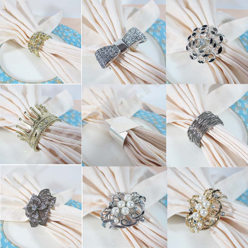 ขายแหวนผ้าเช็ดปากโลหะหรูหราและสง่างาม