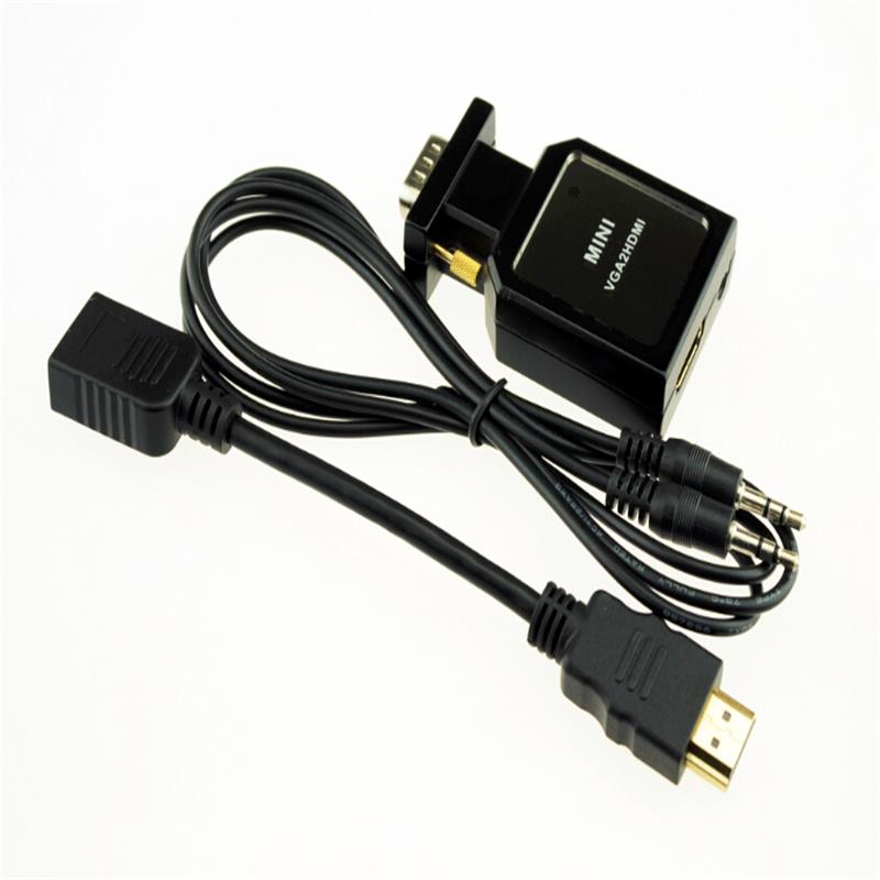 Metal Case MINI ขนาด VGA + 3.5 มม. เสียงเป็น HDMI Converter