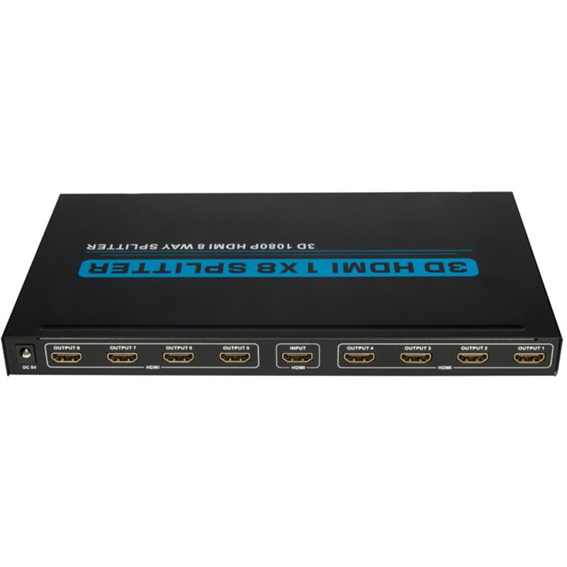 8 พอร์ต HDMI 1x8 Splitter รองรับ 3D Full HD 1080P