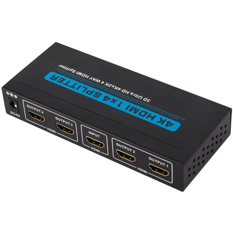 4K 4 พอร์ต HDMI 1x4 Splitter สนับสนุน 3D Ultra HD 4Kx2K / 30Hz