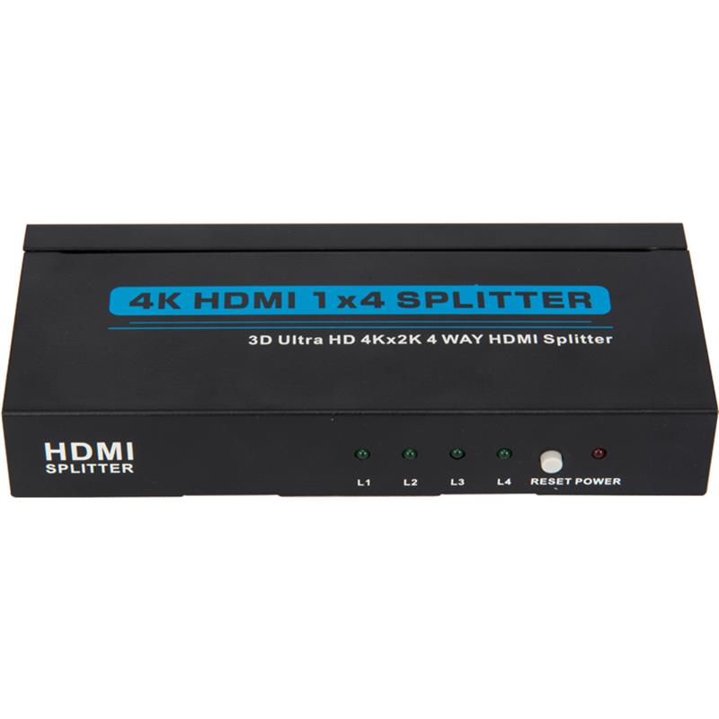 4K 4 พอร์ต HDMI 1x4 Splitter สนับสนุน 3D Ultra HD 4Kx2K / 30Hz