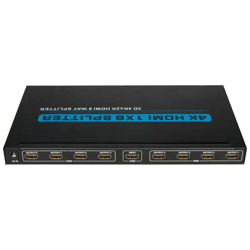4K 8 พอร์ต HDMI 1x8 Splitter รองรับ 3D Ultra HD 4Kx2K / 30Hz