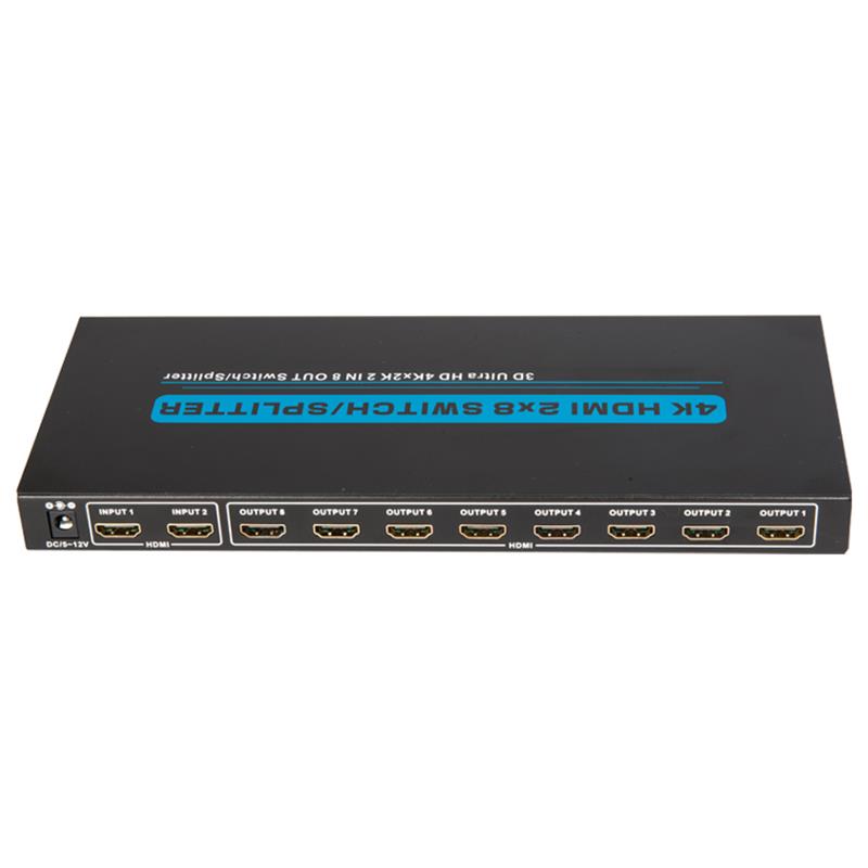 4K / 30Hz HDMI 2x8 Switcher / Splitter รองรับ 3D Ultra HD 4Kx2K / 30Hz