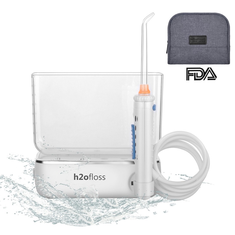 H2ofloss® Travel Water Flosser ทันตกรรม Irrigator ปากแบบชาร์จไฟและไร้สายสำหรับการทำความสะอาดฟันด้วยอ่างเก็บน้ำ 400ml (HF-3)