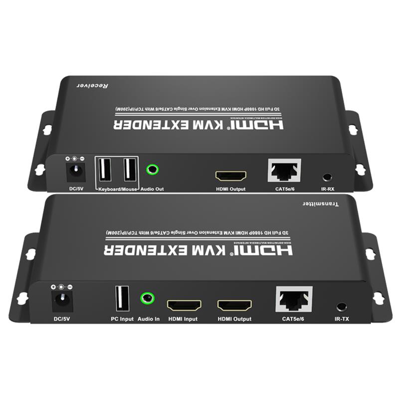HDMI KVM Extender 200 ม. สูงกว่า CAT5e / 6 เดี่ยวด้วย TCP / IP รองรับ Full HD 1080P