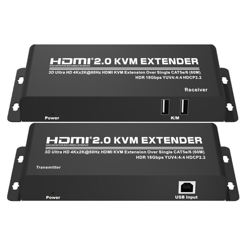 HDMI 2.0 KVM Extender 60 ม. ใน CAT5e / 6 รองรับ Ultra HD 4Kx2K @ 60Hz HDCP2.2