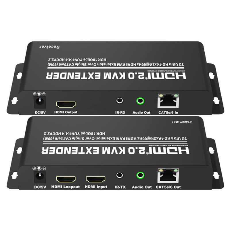 HDMI 2.0 KVM Extender 60 ม. ใน CAT5e / 6 รองรับ Ultra HD 4Kx2K @ 60Hz HDCP2.2