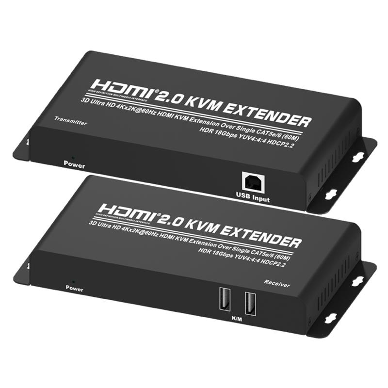 HDMI 2.0 KVM Extender 60 ม. ใน CAT5e / 6 รองรับ Ultra HD 4Kx2K @ 60Hz HDCP2.2