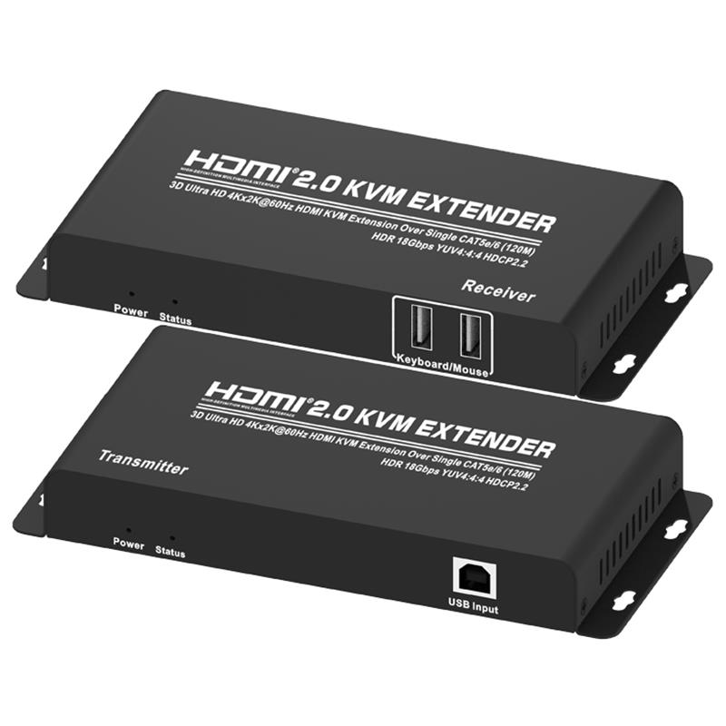 HDMI 2.0 KVM Extender 120 ม. ใน CAT5e / 6 รองรับ Ultra HD 4Kx2K @ 60Hz HDCP2.2