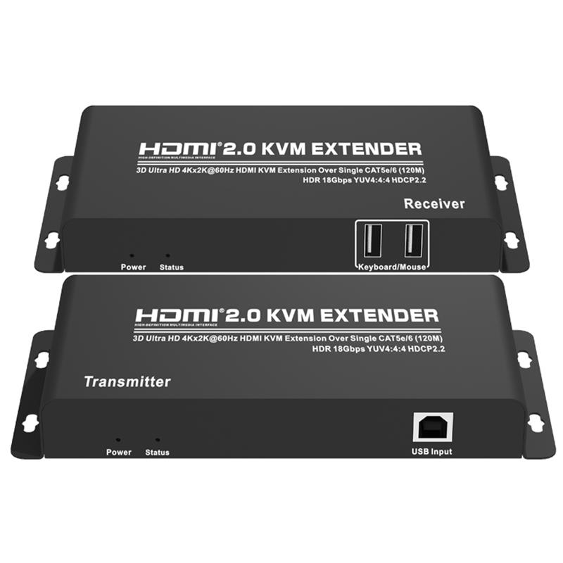 HDMI 2.0 KVM Extender 120 ม. ใน CAT5e / 6 รองรับ Ultra HD 4Kx2K @ 60Hz HDCP2.2