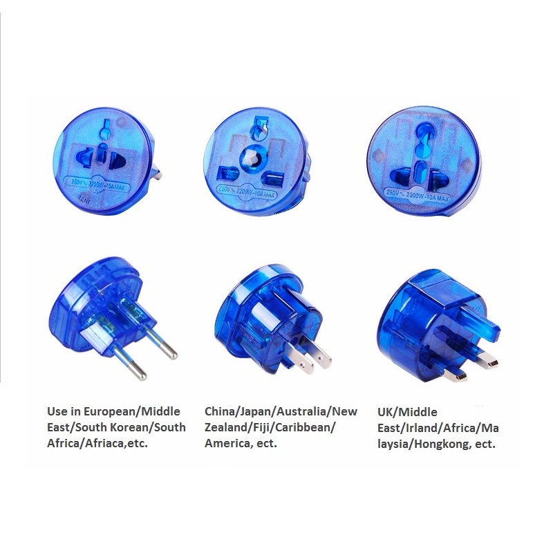 RRTRAVEL Premium Travel Adapter, Universal Plug Adaptor, International Plug [US UK EU AU] ชุด 5 ชิ้น