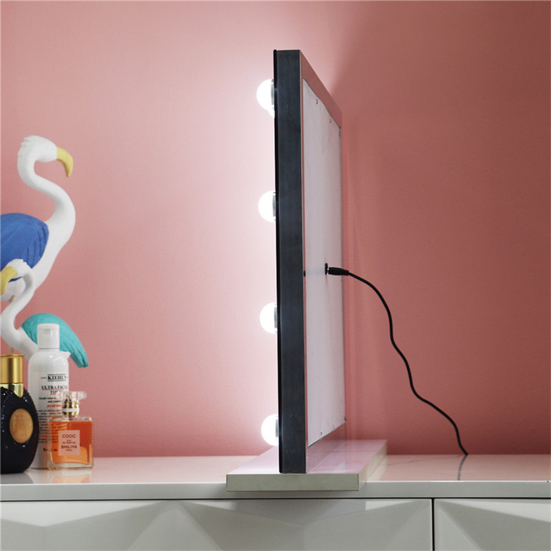 ห้องนอนไฟ LED แนวตั้งกระจกแต่งหน้าปรับแสงหลอดไฟแต่งหน้าโต๊ะเครื่องแป้งฮอลลีวู้ดกระจก