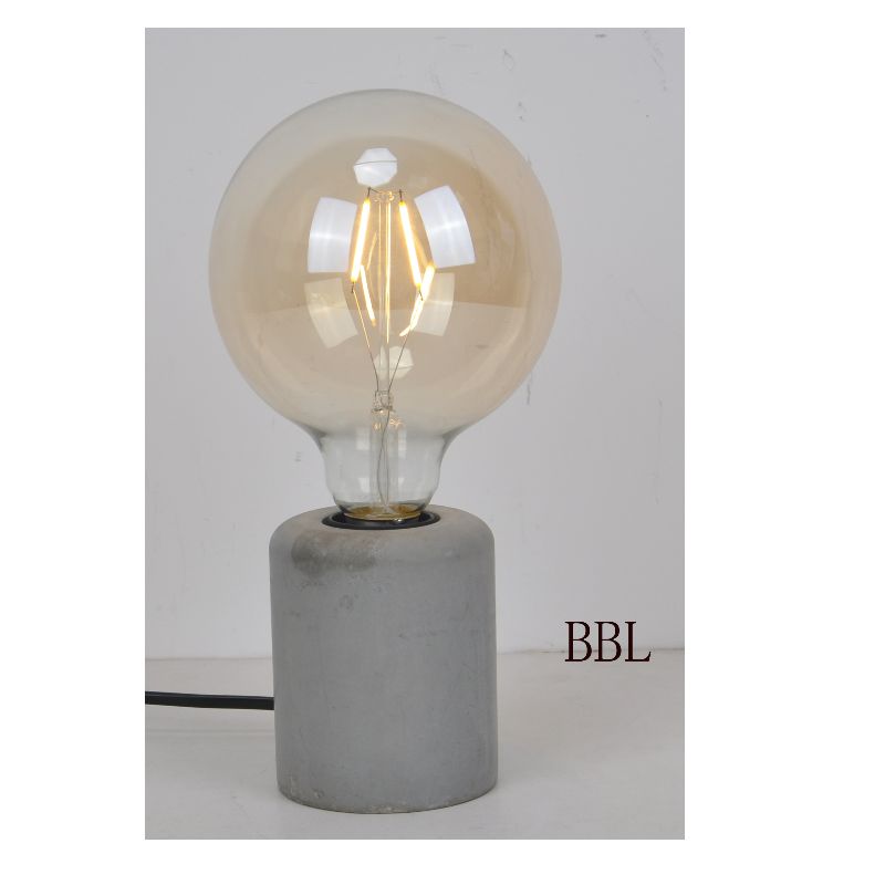 โคมไฟตั้งโต๊ะพร้อมฐานคอนกรีตเสาเล็ก