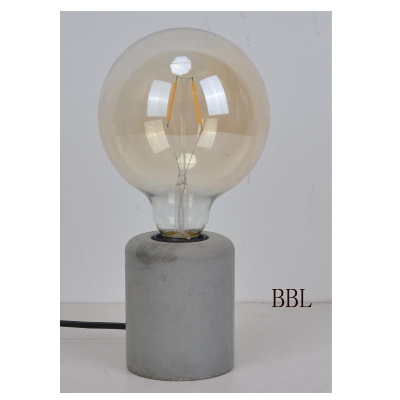 โคมไฟตั้งโต๊ะพร้อมฐานคอนกรีตเสาเล็ก