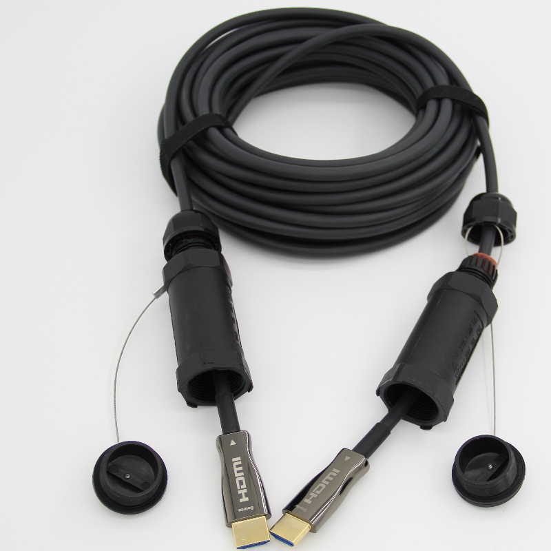 สายเคเบิลใยแก้วนำแสงที่ใช้งาน HDMI เกราะ 60hz 4K เหมาะสำหรับใส่ท่อ