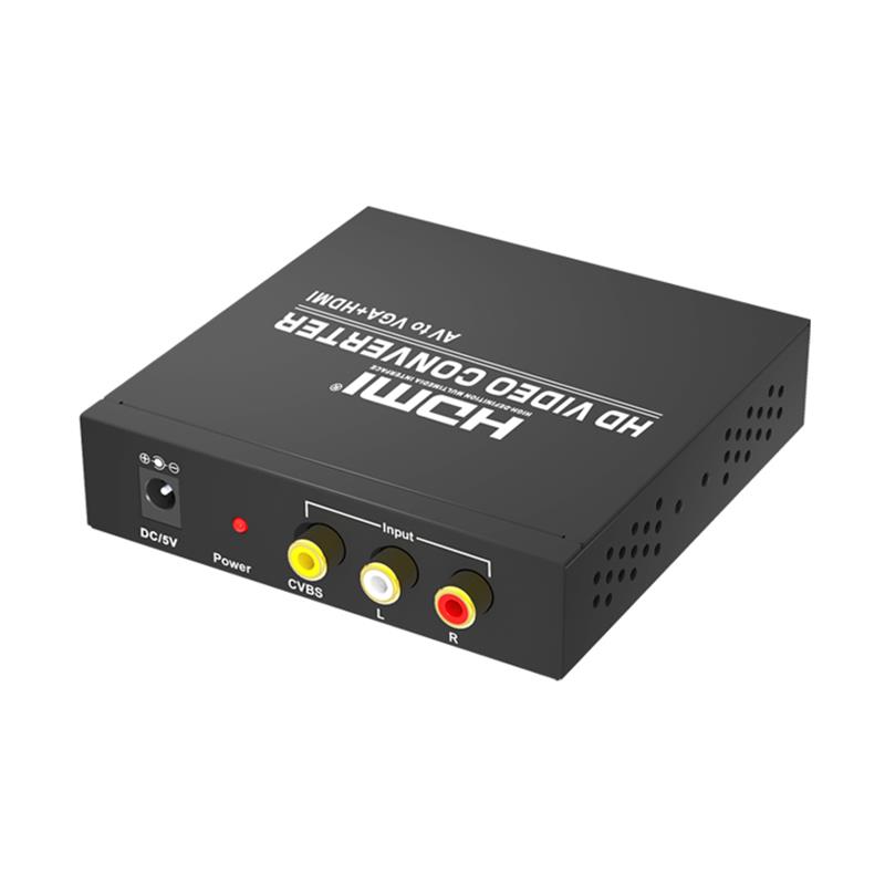 AV เป็น VGA + HDMI Converter Up Scaler 720P / 1080P