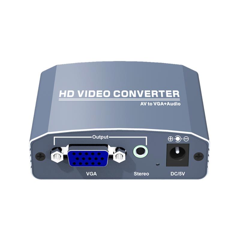 A / V เป็น VGA + สเตอริโอ Converter Up Scaler 720P / 1080P